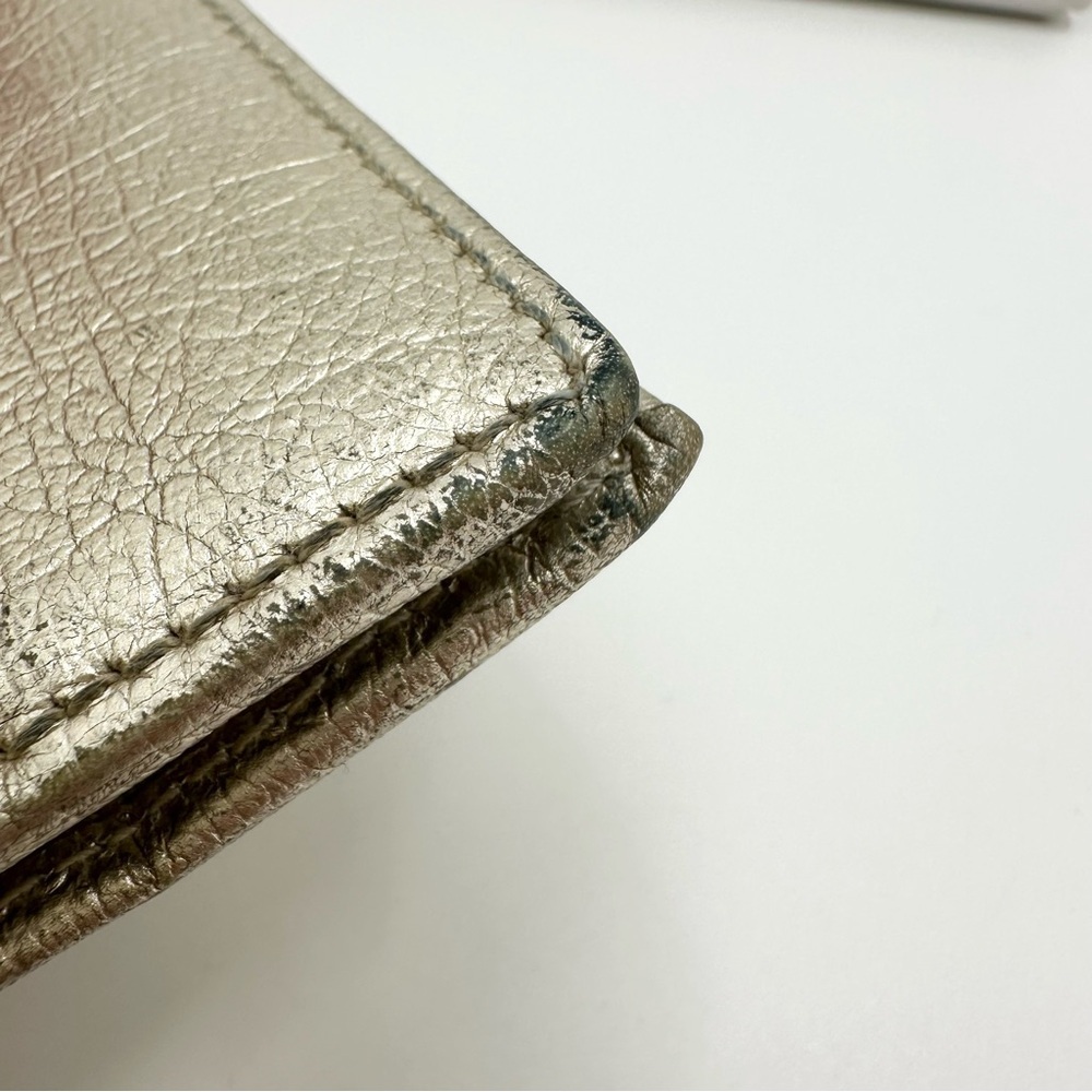 D&G Dolce Gabbana Metallic Gold Bifold Leather Wallet - Picture 6 of 16